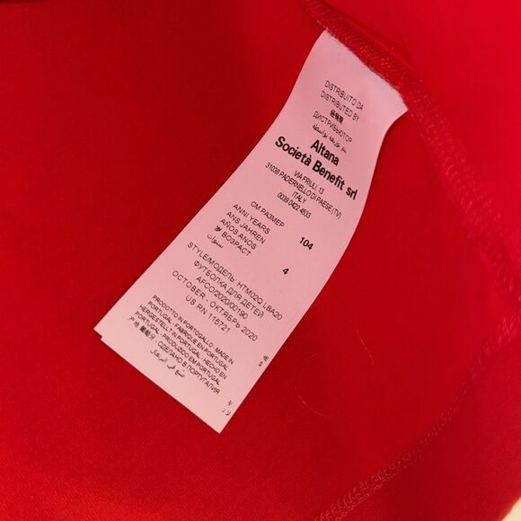 Moschino Kids Multicolor Logo Red Tee 4Y - Picture 4 of 5